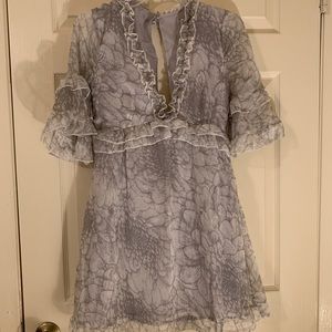 Grey floral design dress. New never worn.